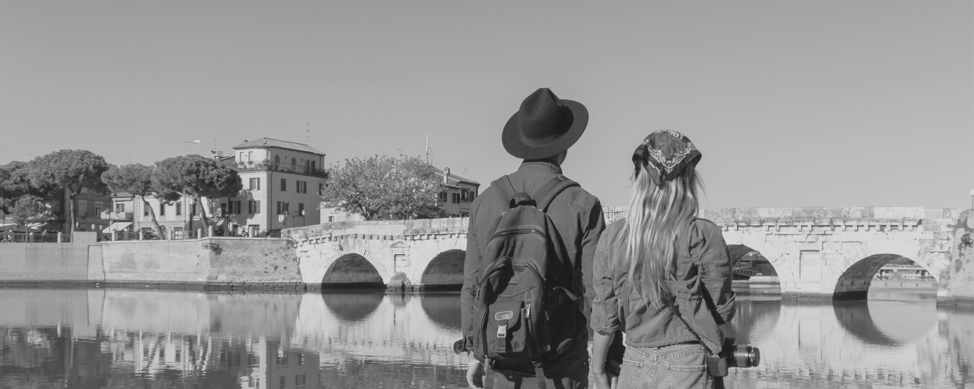 A young couple exploring the city