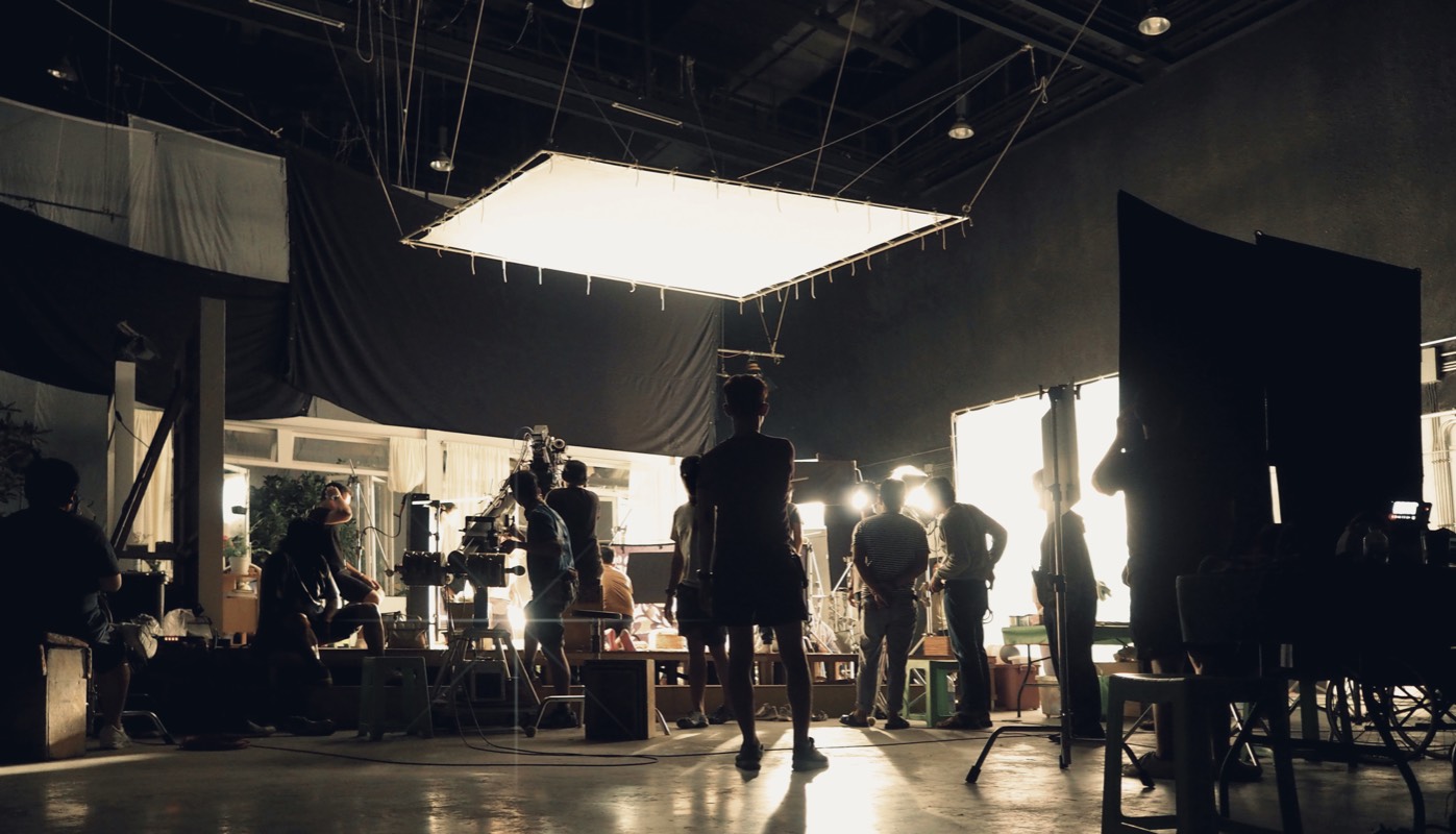 On set in a film production studio